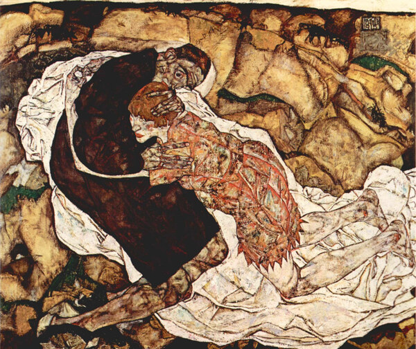 Death and the Woman by Schiele